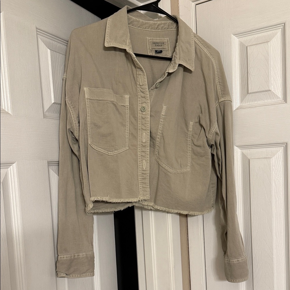American Eagle Outfitters Khaki Jean Jacket